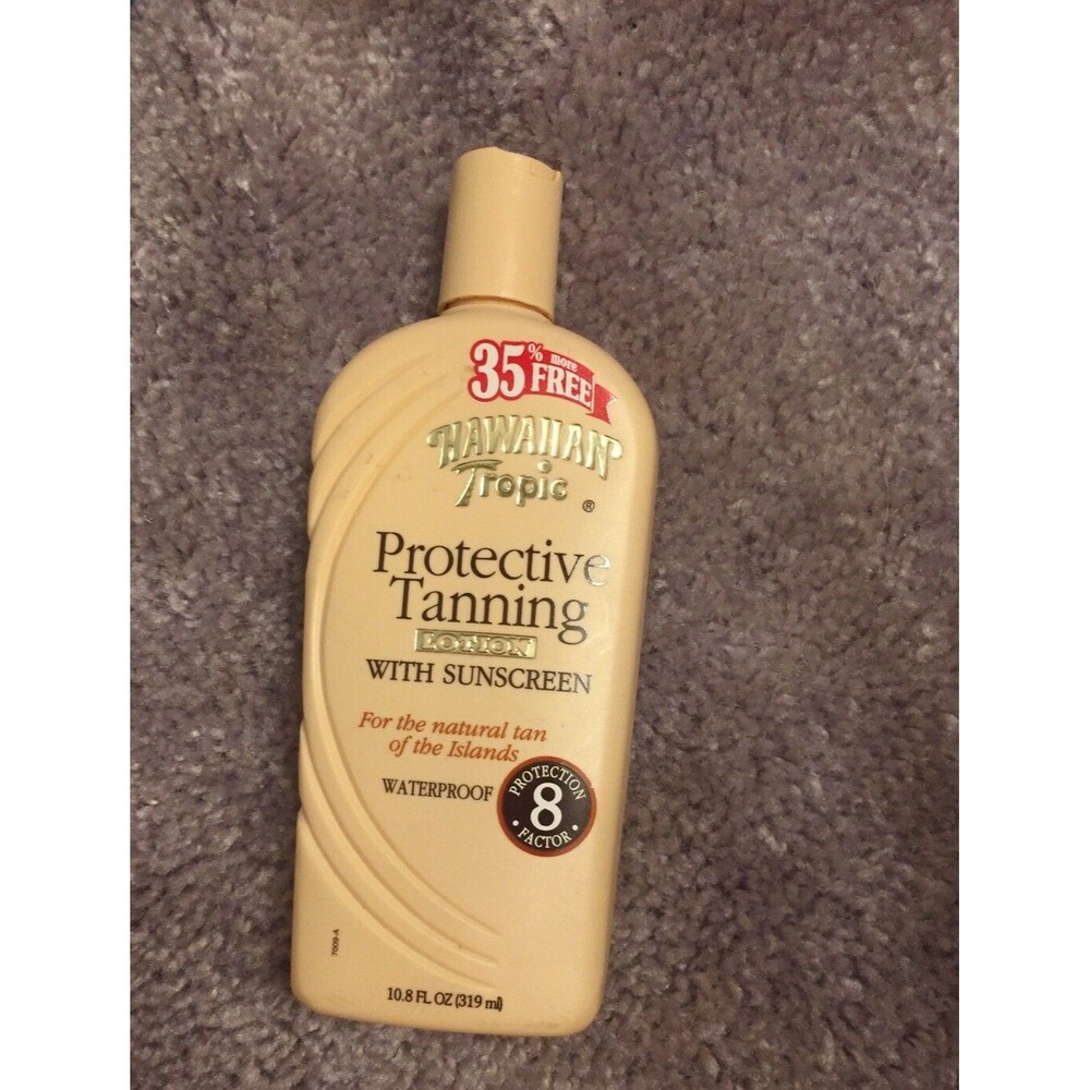 Rare Hawaiian Tropic NO BURN Tanning Lotion 8 SPF Vintage Summer HTF Sun Tan FS